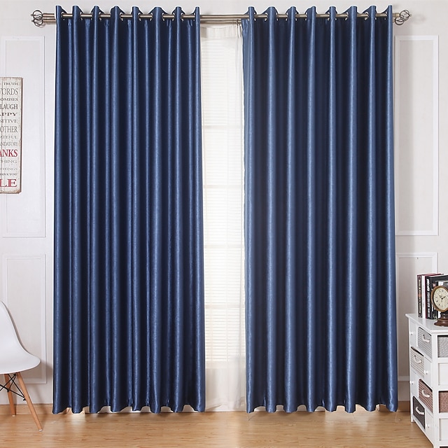  cortinas cortinas dos paneles salón de color sólido poliéster / blackout