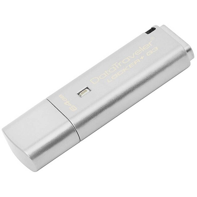  Kingston 64 GB USB hordozható tároló usb lemez USB 3.0 Fém LED kijelzős / Titkosított DTLPG3