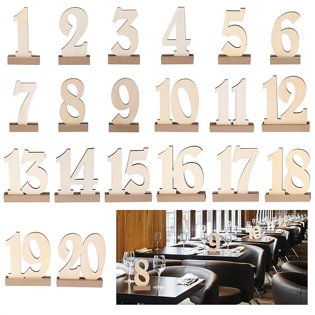  Table Number Cards Wood Wedding Decorations Anniversary / Birthday / Engagement Garden Theme / Classic Theme Spring / Summer / Fall