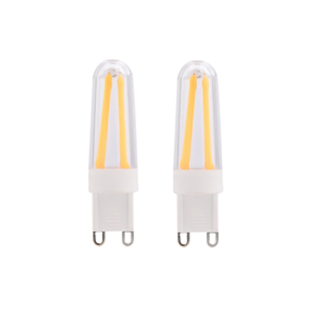  2pcs 4 W LED Filament Bulbs 400 lm E14 G9 T 4 LED Beads COB Dimmable Warm White Cold White 220-240 V / 2 pcs / RoHS