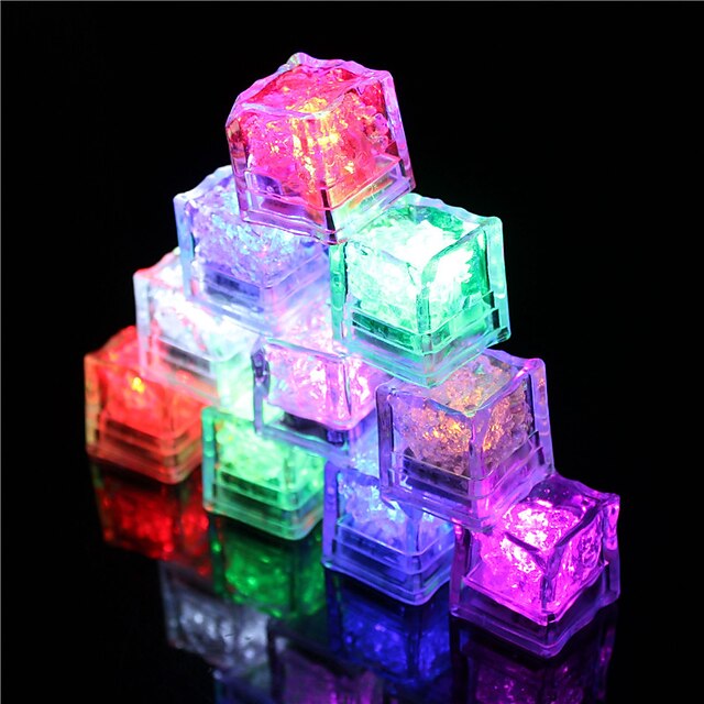  LED Ice Cubes Light Multi Color for Drink Wine Party Wedding Decoration 12pcs