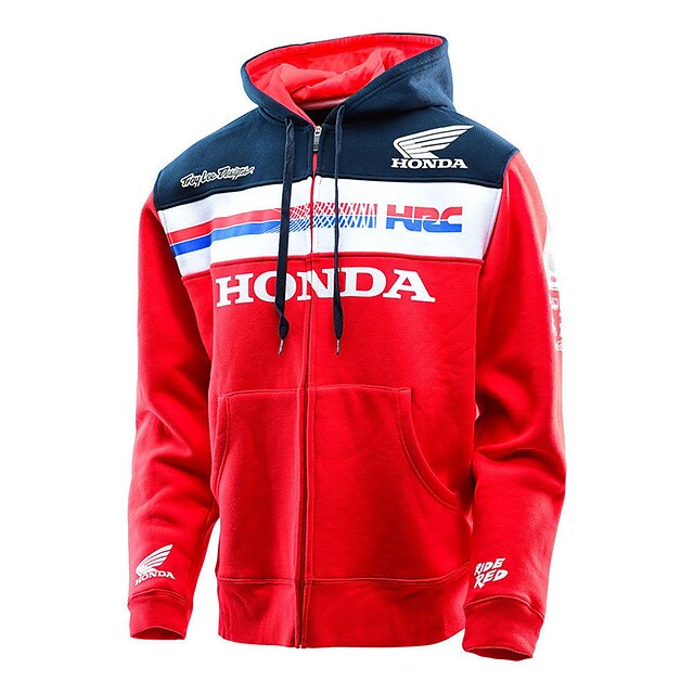  Motorcycle Clothes Shirts & Tops for Textile All Seasons Windproof / Breathable Racing JACKET Suit Motorcycle Riding Sweater Coat Cotton MOTO GP FIT For Honda HRC racing zipper Hooded