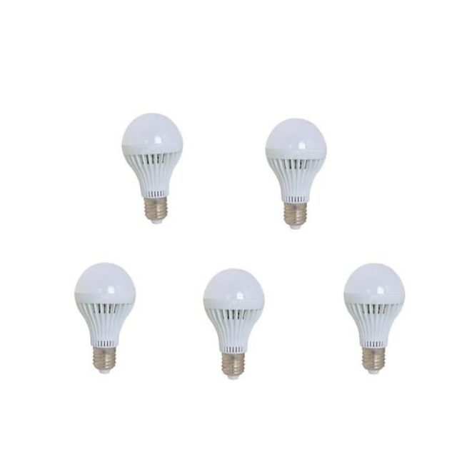  3W E26/E27 LED-bollampen A60(A19) 10 SMD 2835 200-270 lm Warm wit AC 220-240 V 5 stuks