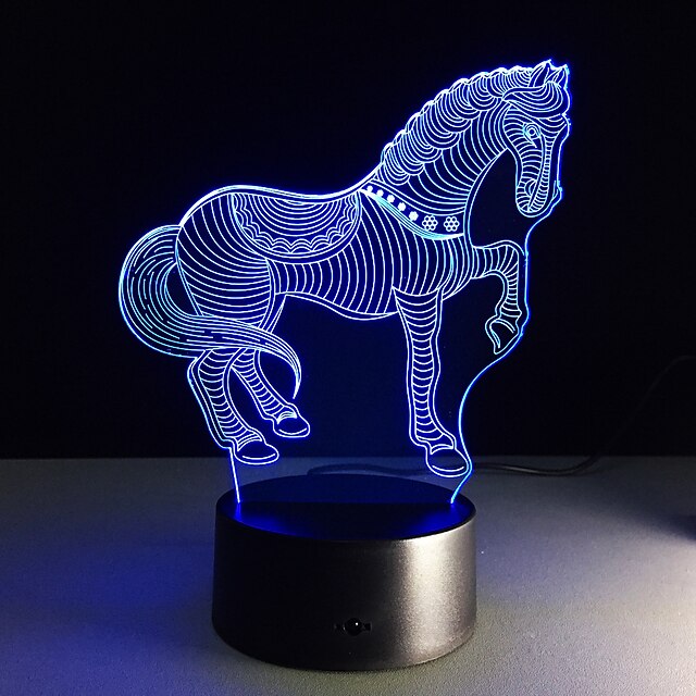  3D nattlys Fjernkontroll Fargeskiftende Liten størrelse Kunstnerisk LED Moderne Moderne 1 stk