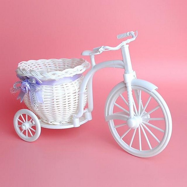  Tricycle Shape Tabletop Artificial Large Plastic Flowers Basket