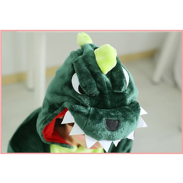 Toys & Hobbies Cosplay & Costumes | Adults Kigurumi Pajamas Dragon Dinosaur Onesie Pajamas Coral fleece Green Cosplay For Men an