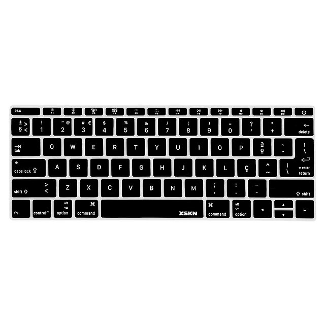  xskn® pele português teclado de silicone para 2016 mais novo bar macbook não-Touch Pro com retina 13,3 / macbook 12 (us / layout eu)