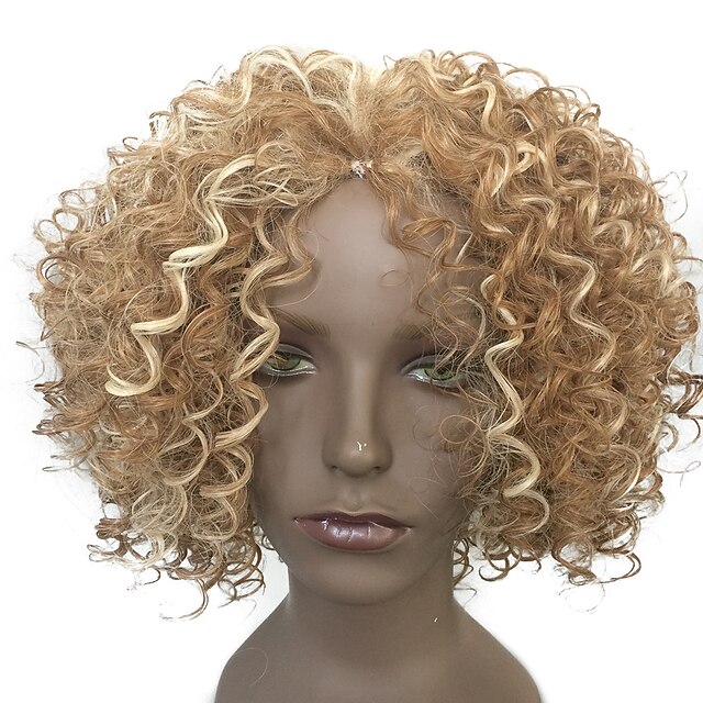 Synthetic Wig Kinky Curly Kinky Curly Wig Blonde Bleach Blonde613 Synthetic Hair Women's Blonde
