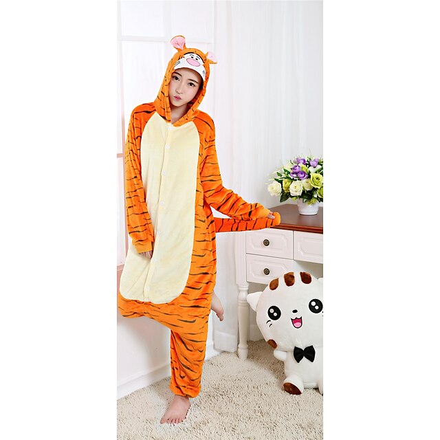 Toys & Hobbies Cosplay & Costumes | Adults Kigurumi Pajamas Tiger Onesie Pajamas Flannel Toison Orange Cosplay For Men and Women