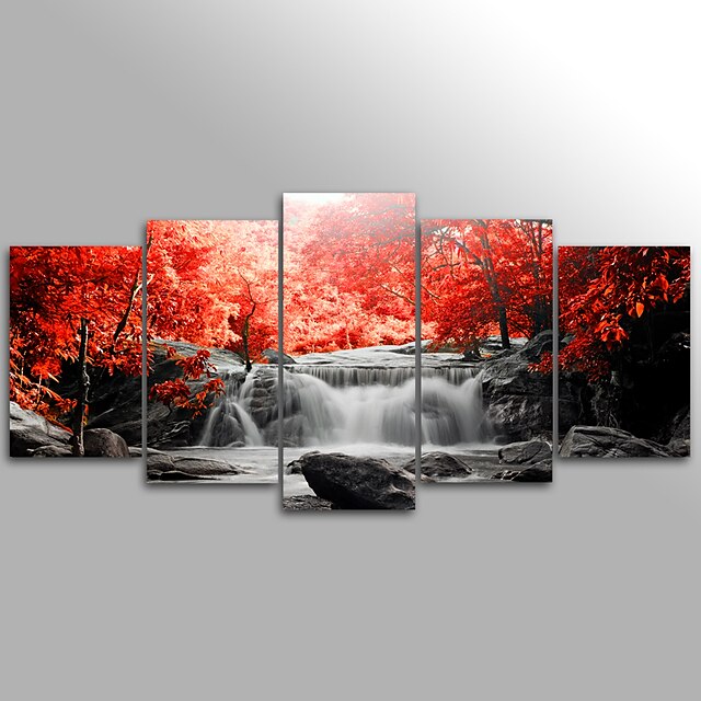  Imprimé Paysage A fleurs / Botanique Moderne Cinq Panneaux