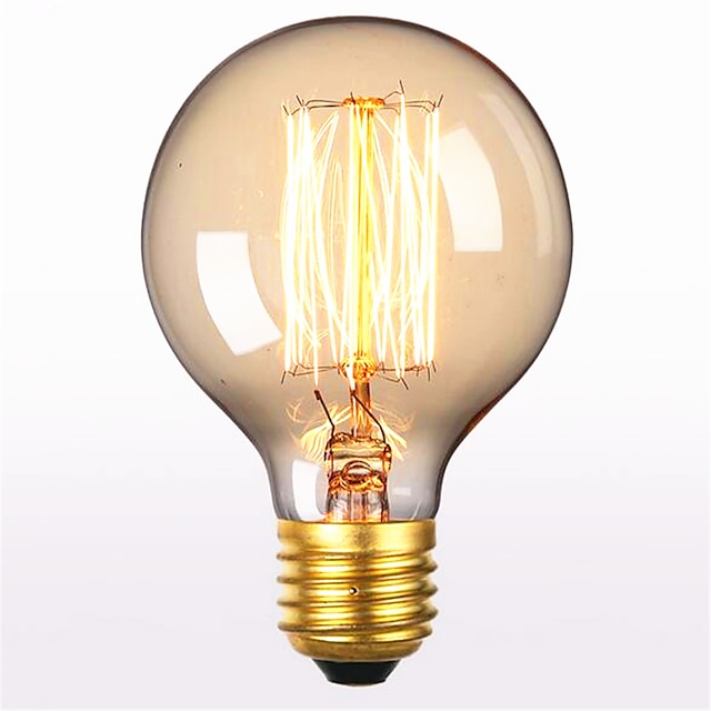 1pç 40 W E26 / E27 G80 Branco Quente 2300 k Retro / Decorativa Incandescente Vintage Edison Light Bulb 220-240 V