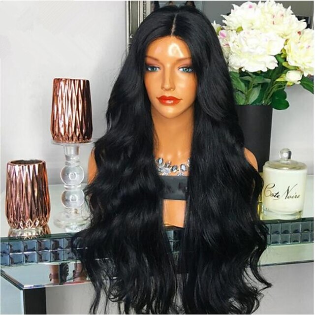  Human Hair Glueless Lace Front Lace Front Wig style Body Wave Wig 130% Density Natural Hairline African American Wig 100% Hand Tied Women's Short Medium Length Long Human Hair Lace Wig