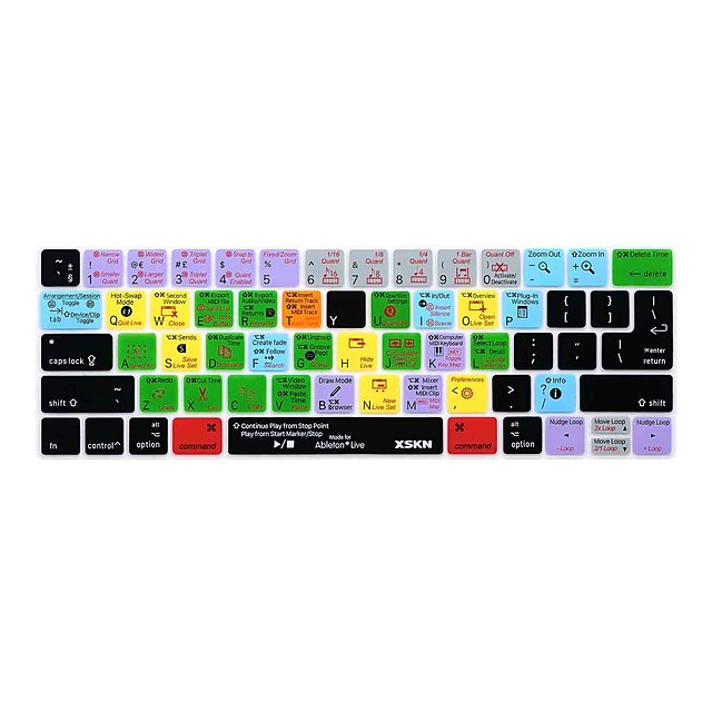  xskn® Ableton кожи живой ярлык силиконовая клавиатура и сенсорной панели протектор для 2016 года новый Macbook Pro 13,3 / 15,4 с сенсорным