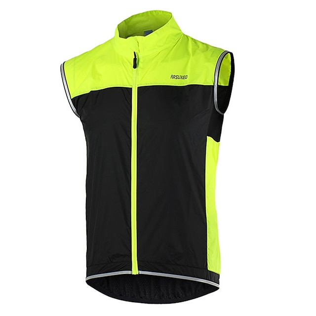 Arsuxeo Men's Cycling Vest High Visibility Windproof Breathable Quick