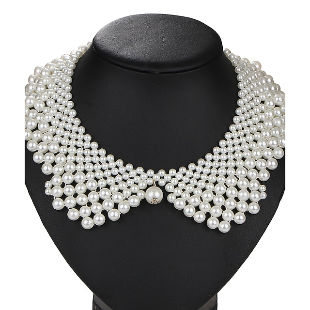  Pearl Collar Necklace Ladies Vintage Euramerican Pearl Imitation Pearl Alloy White Necklace Jewelry 1pc For Party Wedding Birthday Daily Masquerade Engagement Party