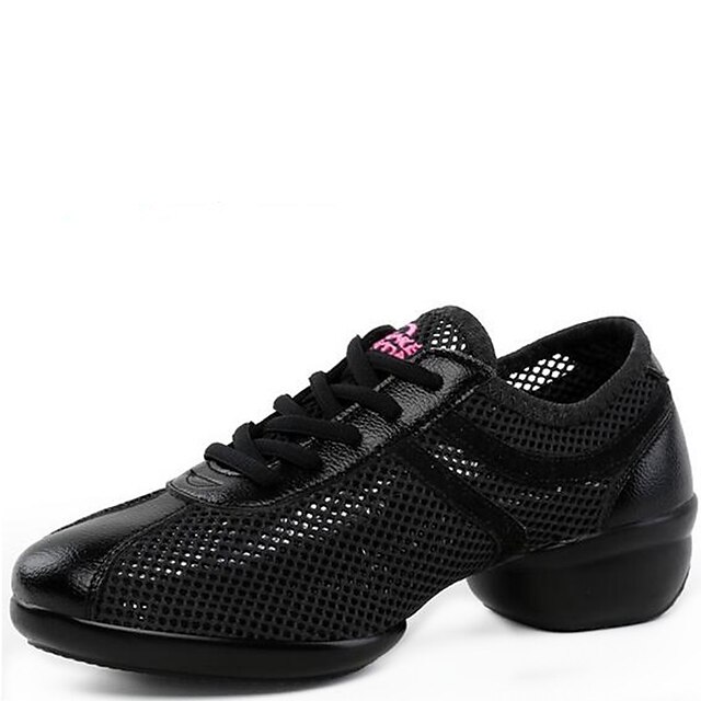  Women's Dance Shoes Sneakers Breathable Synthetic Low Heel Black/White