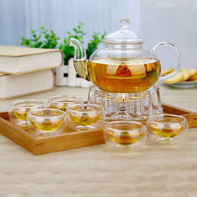  8pcs Glass Teapot Set Heatproof ,  8.5*8.5*12.5