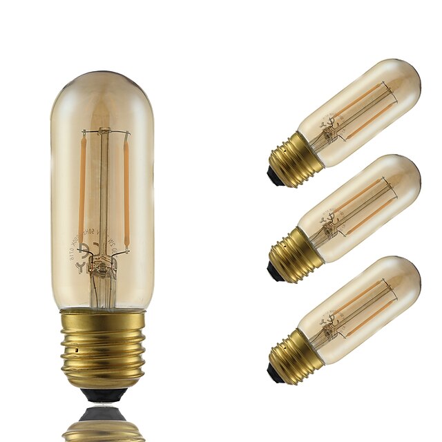  GMY® 4pcs 3W 180 lm E26/E27 LED Filament Bulbs T 2 leds COB Decorative Amber AC 220-240V