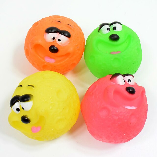 Ball Chew Toy Interactive Squeaking Toy Cat Dog 1 Piece Cartoon Squeak ...