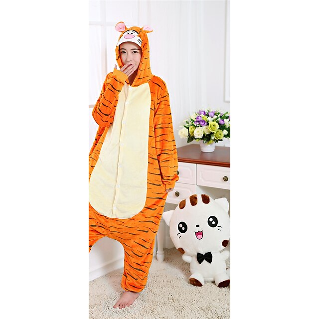 Toys & Hobbies Cosplay & Costumes | Adults Kigurumi Pajamas Tiger Onesie Pajamas Flannel Toison Orange Cosplay For Men and Women