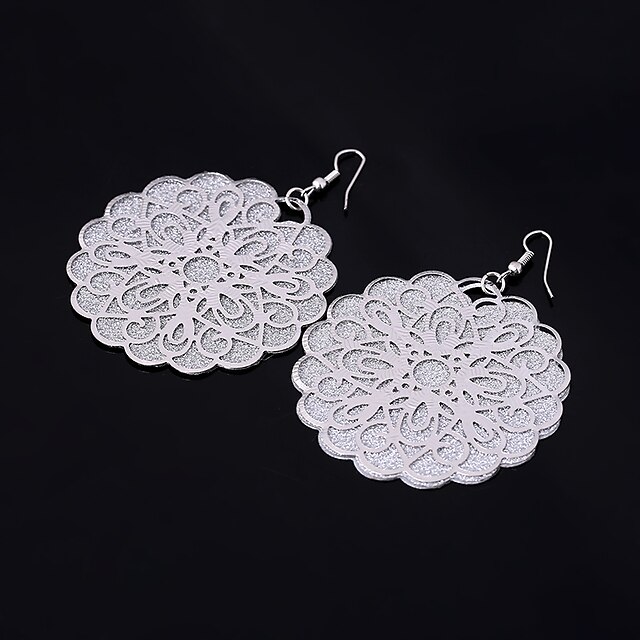  Women's Drop Earrings Hollow Out Flower Earrings Jewelry Golden / Silver For Wedding Party Daily Casual