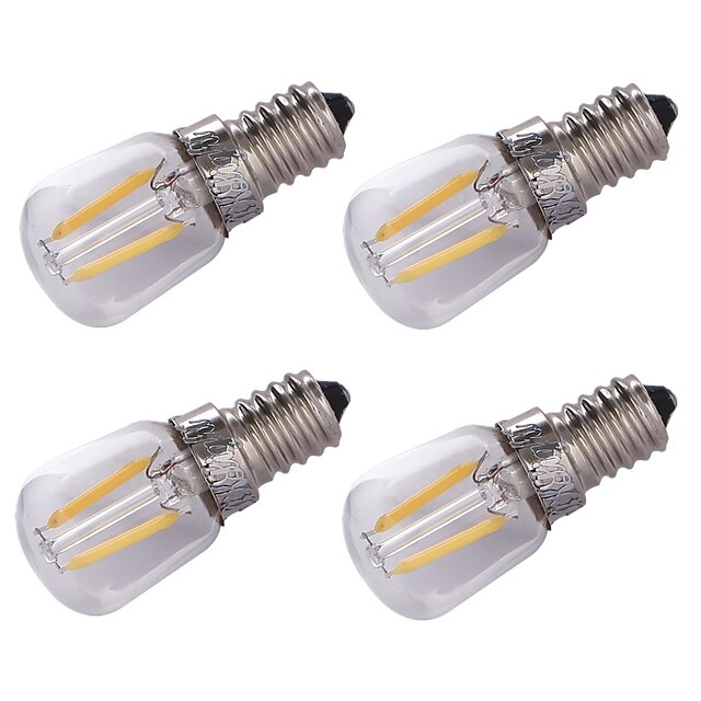  4pcs 1.5 W LED Filament Bulbs 100 lm E14 2 LED Beads COB Decorative Warm White 220 V / 4 pcs