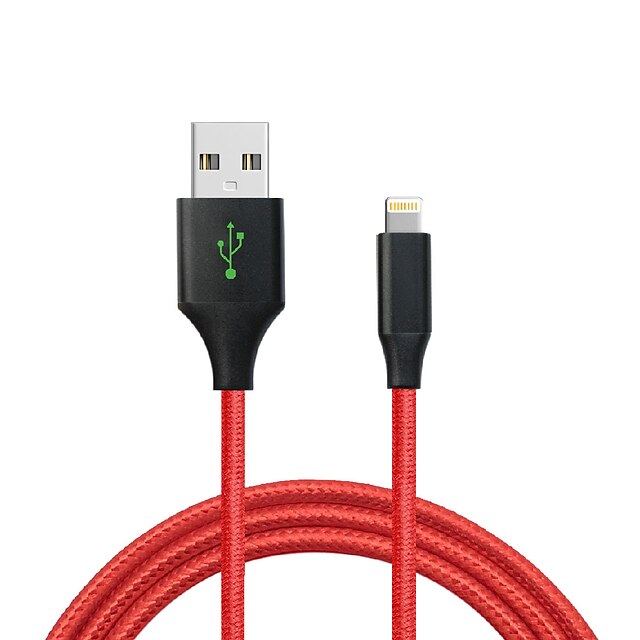  USB 2.0 / Belysning Kabel 1m-1.99m / 3ft-6ft Flettet Nylon USB-kabeladapter Til iPad / Apple / iPhone