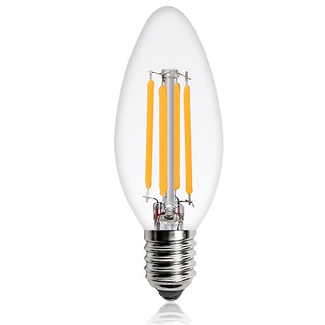  1個 4 W フィラメントタイプＬＥＤ電球 360 lm E14 C35 4 LEDビーズ COB 装飾用 温白色 クールホワイト 220-240 V / １個 / RoHs