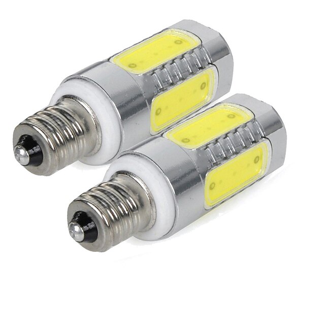  2pcs 3 W Becuri LED Corn 300 lm E14 5 LED-uri de margele COB Alb Rece 85-265 V / 2 bc