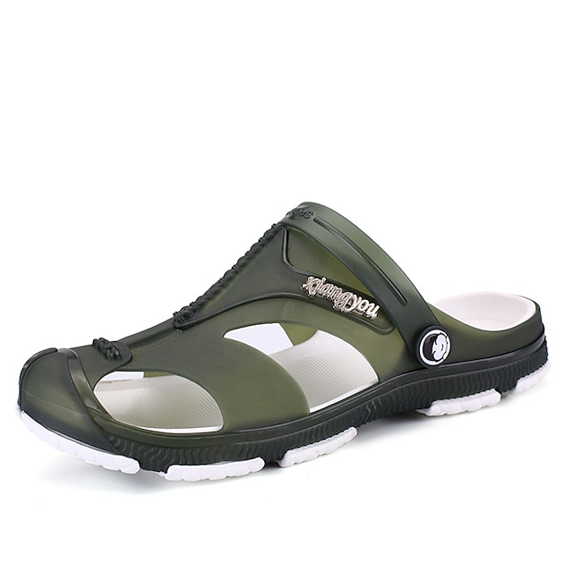  Hombre Zapatos PU Primavera Verano Otoño Confort Suelas con luz Sandalias Agua Para Casual Negro Azul Oscuro Gris Verde