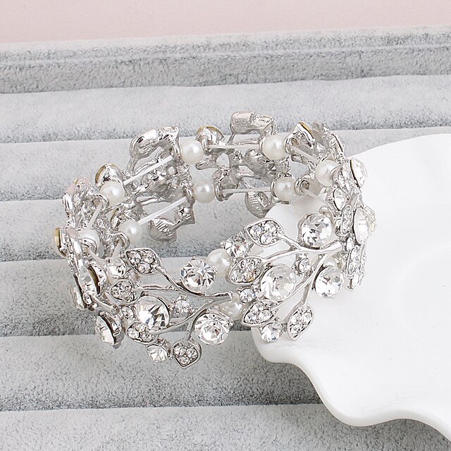  Cristal Brățări Bangle Leaf Shape Natură Cristal Bijuterii brățară Argintiu Pentru Nuntă Petrecere
