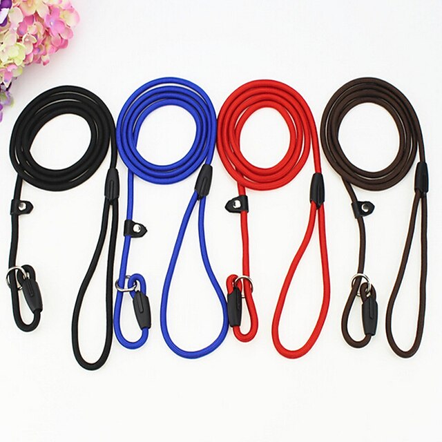  Cat Dog Collar Leash Breathable Adjustable / Retractable Training Safety Solid Colored Nylon Black Red Coffee