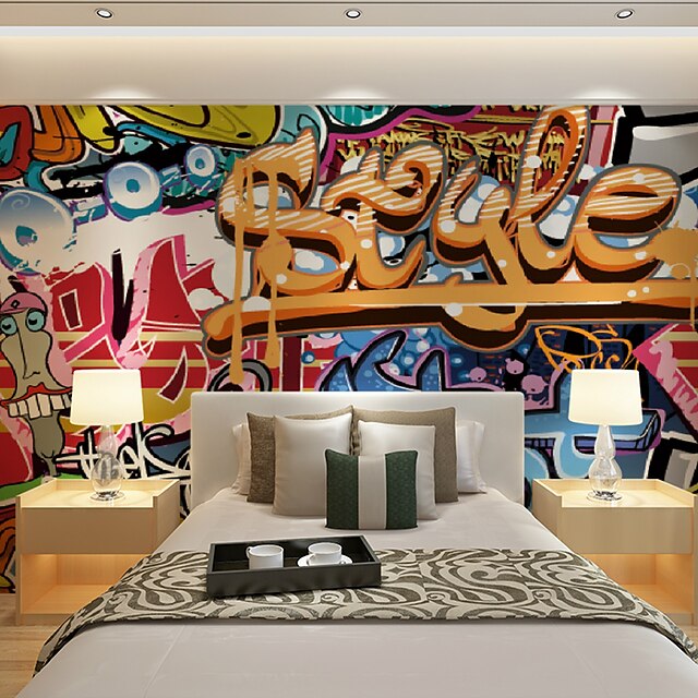  papel tapiz mural fondo grafiti color notas exageradas fondo ktv pared 448 × 280cm