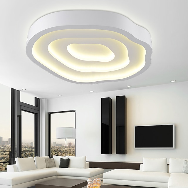  Lámpara de techo de atenuación led sin electrodos de 52 cm característica moderna para sala de estar de metal led dormitorio comedor