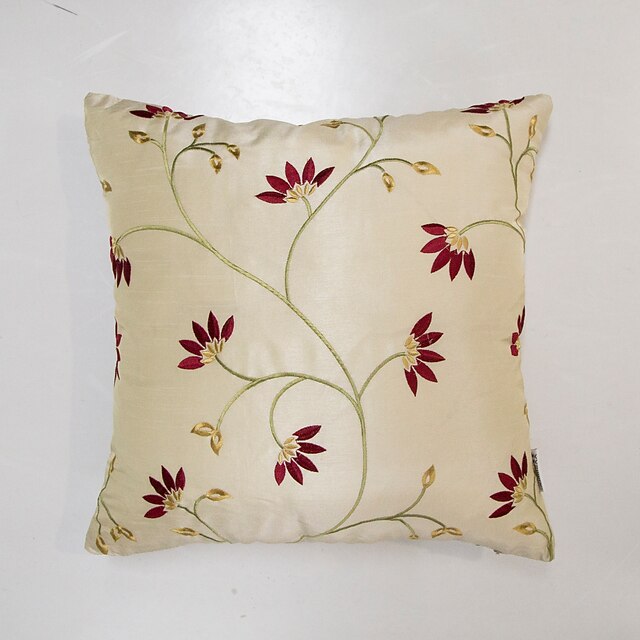  1 pcs Polyester Pillow Cover, Embellished&Embroidered Euro