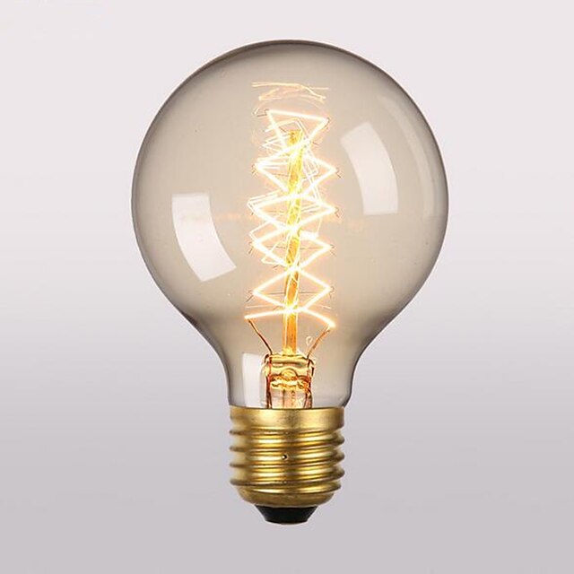  1pç 60 W E26 / E27 G80 Branco Quente 2300 k Retro / Decorativa Incandescente Vintage Edison Light Bulb 220-240 V