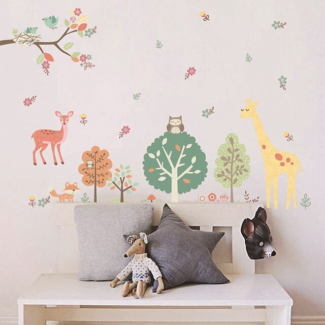  Decorative Wall Stickers - Plane Wall Stickers Animals / Botanical / Cartoon Living Room / Bedroom / Bathroom