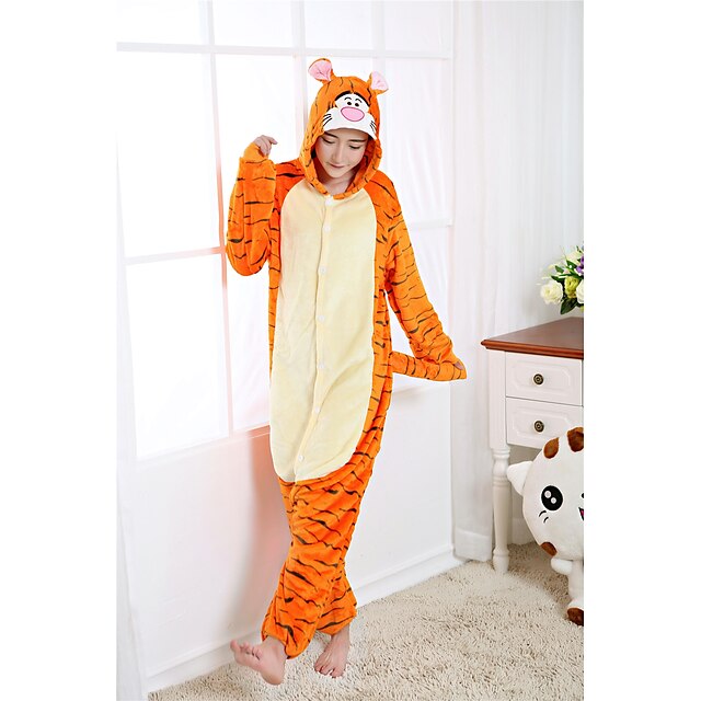 Toys & Hobbies Cosplay & Costumes | Adults Kigurumi Pajamas Tiger Onesie Pajamas Flannel Toison Orange Cosplay For Men and Women