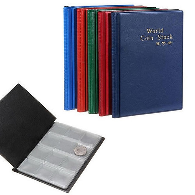  1Pcs 120 Coin Holders Collection Storage Money Penny Pockets Album Book Collecting   Random  Color