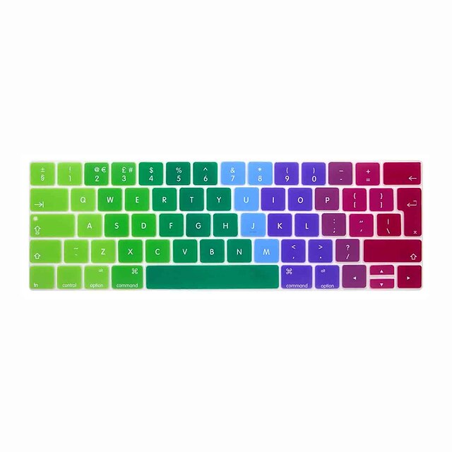  xskn® europeisk engelsk fargerik silikon tastatur hud og berøringsfeltet beskytter for 2016 nyeste macbook pro 13.3 / 15.4 med berørings