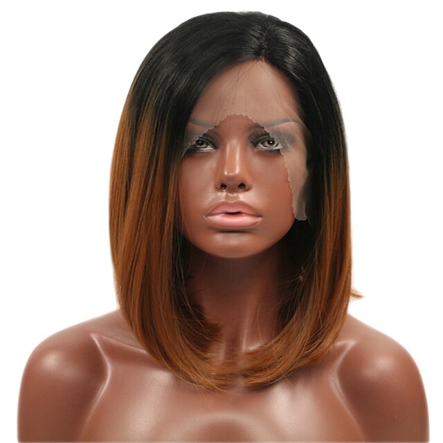  Synthetic Lace Front Wig Straight Synthetic Hair Brown Wig Natural Wigs Lace Front