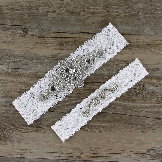  Lace Fashion Wedding Garter With Lace / Beading Garters