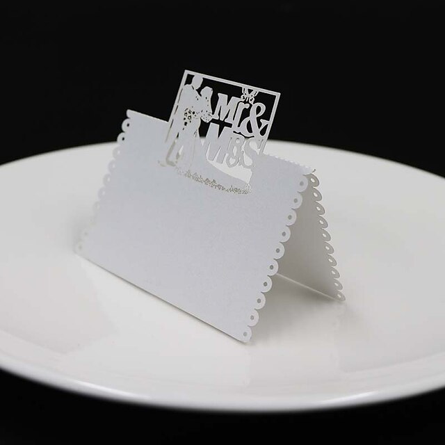  Papier nacre Porte-cartes de lieu Marque-place debout Sac en polyéthylène 40 pcs