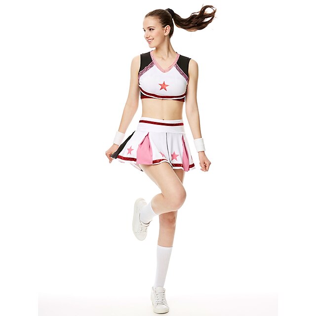  Cheerleader Costumes Top Color Block Women's Performance Sleeveless High Modal