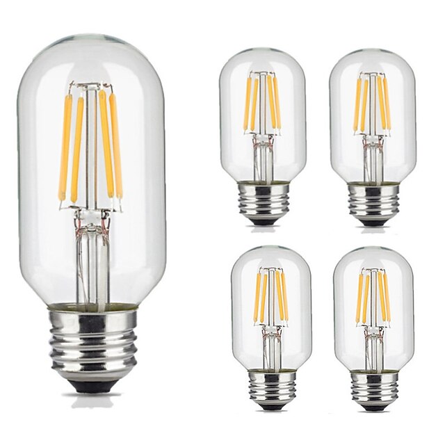  5pcs 4 W LED-glödlampor 360 lm E26 / E27 T45 4 LED-pärlor COB Dekorativ Varmvit Kallvit 220-240 V / CE