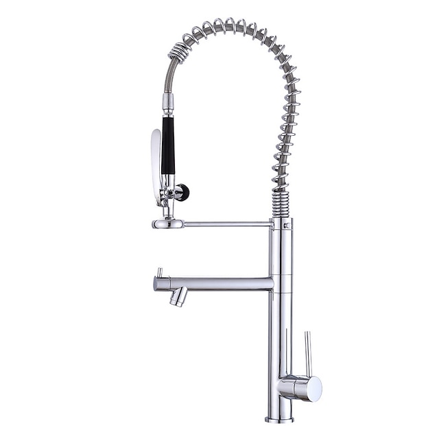  Keuken Kraan - Enkele handgreep, één gat Chroom Pull-out / Pull-down Bassin Hedendaagse Kitchen Taps