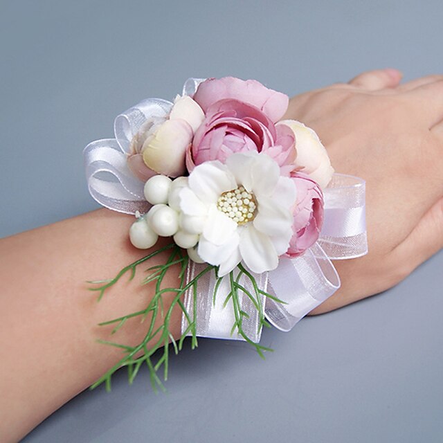  Fleurs de mariage Bouquets / Petit bouquet de fleurs au poignet / Autres Mariage / Fête / Soirée Matière / Dentelle / Satin 0 à 20 cm Noël