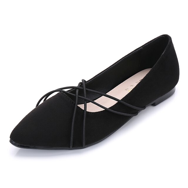  Women's Shoes Suede Spring / Fall Comfort Flats Flat Heel Pointed Toe Black / Blue / Burgundy