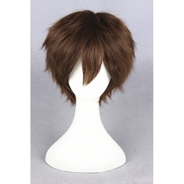  Synthetic Wig Cosplay Wig Straight Straight Wig Short Brown Synthetic Hair Women‘s Brown