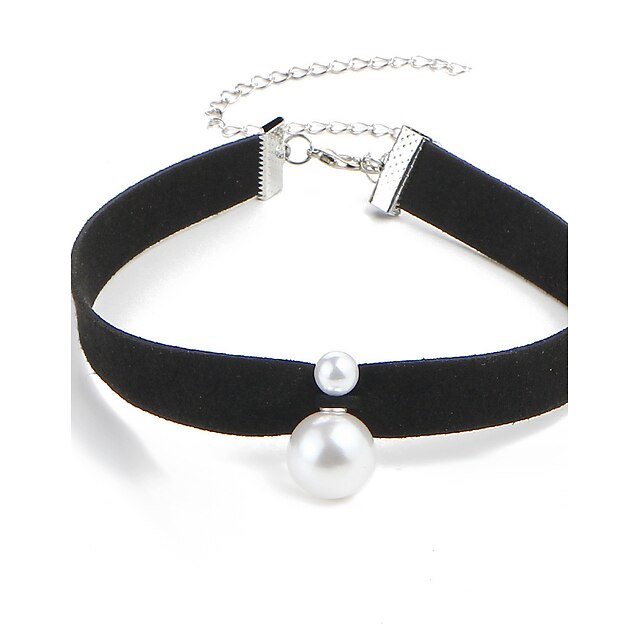  Halsketten Künstliche Perle damas Retro Euramerican Schwarz Modische Halsketten Schmuck Für Party Geburtstag Alltag Normal